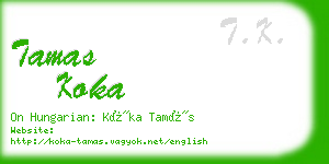 tamas koka business card